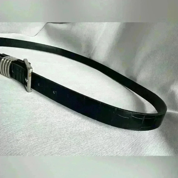 Anne Klein Women’s Synthetic Leather Black Snakeskin Pattern  Belt Medium - Picture 5 of 13